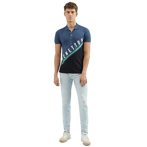 Image of United Colors of Benetton Men's Cotton Solid Regular Fit Polo Shirt