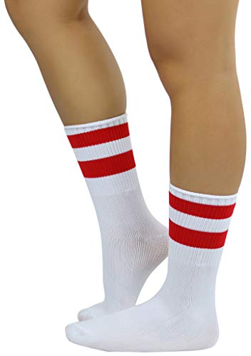 Image of ToBeInStyle Women's Acrylic Ankle Hi With Double Stripe Top Crew Fun Athletic Socks