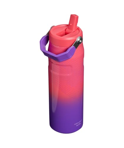 Image of STANLEY IceFlow Flip Straw 2.0 Bottle, 24 oz, Vermilion Hypergrip