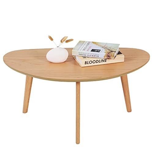 PHOENANCEE Low Oval Coffee Table, Mid Century Modern Coffee Tables