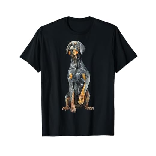 Dobermann Kunst T-Shirt für Hundeliebhaber