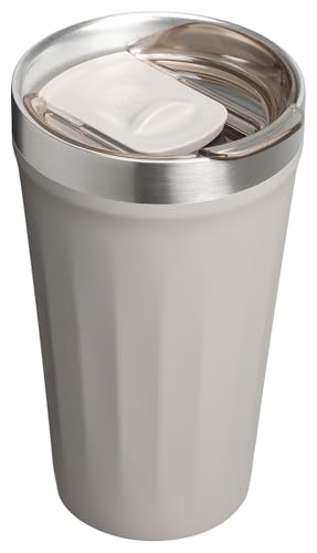 Image of STANLEY Everyday Tumbler 16 oz | Press Fit Drink Through Lid | Beverage, Coffee, and Cocktail Cup | Insulated Stainless Steel Wine Glass | BPA-Free | Ash