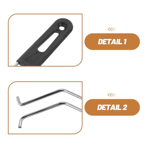 2 piezas de manijas de repuesto para cesta de freidora con estructura metálica reforzada y textura antideslizante, manijas ergonómicas para frituras de huevo y anillos para huevos, duraderas miniatura 7