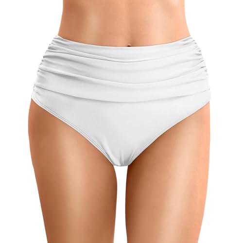 Perioden Dadeanzug Damen 2026 Periodenunterwäsche Badehose Mädchen menstruationsunterwäsche Bikini Perioden Badebekleidung Saugfähig, auslaufsicher und geruchsfrei, Blanco, L