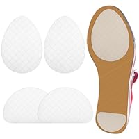 Non-Slip Shoes Pads Adhesive Shoe Sole Protectors, High Heel Pads for Shoes Anti-Slip Shoe Grips for Women, Men (Black, 2 Pairs)(Clear)