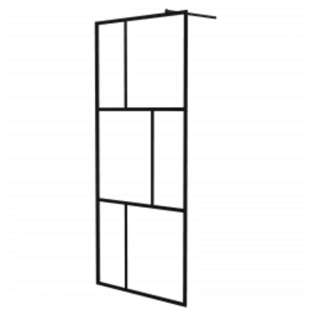 kabina prysznicowa, 90 x 195 cm, kabina prysznicowa z hartowanego szkła z czarną aluminiową ramą, minimalistyczna kabina prysznicowa do kabiny prysznicowej