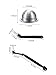 Boao 6 Pieces Stainless Steel Coffee Capsules Pods Set Compatible with NESPRESSO Vertuolline GCA1 and Delonghi ENV135, Include Cleaning Brushes, Coffee Pull Needle Refillable