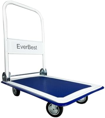 Draper 44005 Platform Trolley With Folding Handle,Blue, 150kg, 630mm X 480mm X 850mm
