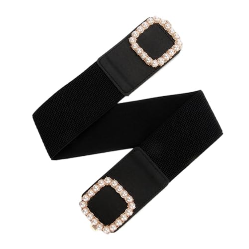 Waist Belt for Women with Wide Waistband Decoration Elastic Pearls Matching Skirts Dresses Versatile Belts