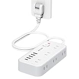 エムサインMscien 延長コード 1m 電源タップ 6個AC口 4個USB-A 1個USB-C コンセントタップ タコ足配線 電源コード 電源タップ スイッチ付き 雷ガード 横差し 蛸足コンセント たこあしコンセント 分岐 延長 コード オシャレ 壁掛け/卓上に (1M)