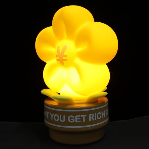 Lámpara de noche recargable de silicona con diseño de flor miniatura 1