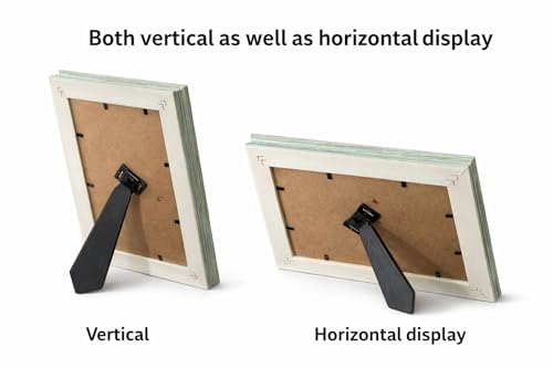 Image of 4x6 Inch White Photo Frame Set of 2 - Acrylic Front Table Top Photo Frames with Stand, Dual Orientation Portrait & Landscape Display for Home Office Decor
