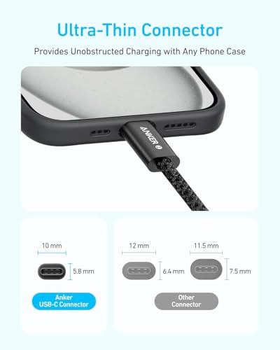 Image of Anker 240 W USB C to USB C Cable PD 3.1 [Pack of 2] 1 m | USB C charging cable for iPhone 17 Pro Max /iPhone Air /16 /15 series, Samsung Galaxy S25 /S26, MacBook Pro /Air and iPad Pro /Air