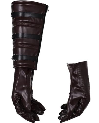 Roeutoo Knight Costume Gloves Wrist Guard Men Knight Gloves Cosplay Accessories for Adult