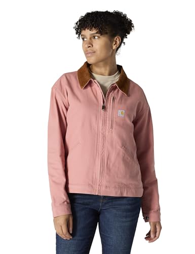 Carhartt Women's Rugged Flex Loose Fit Canvas Detroit Jacket, Rose Tint, X-Large