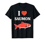 tee shirt saumon homme Animal Dessin animé Saumons enfant. Cadeau Saumon humoristique. Petite Saumons rigolo. Pour tous ceux et celles qui adorent les Saumons. Humour petite Saumons poisson amour i love Saumon
