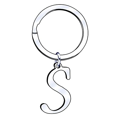 A B C D E F G H I J K L M N O P Q R S T U V W X Y Z Llavero Plata Letra del Alfabeto, Mujer Hombre, S, L