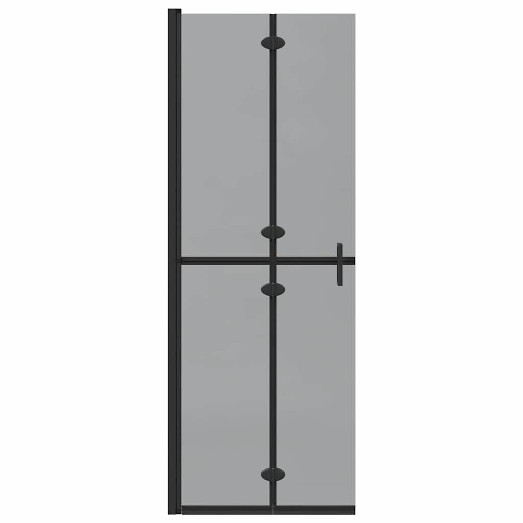 Parete Doccia Walk-In Nero in Alluminio e Vetro Temperato 70x6,5x190cm Pieghevole con Paraspruzzi e Stabile Divisorio per Vasca e Doccia
