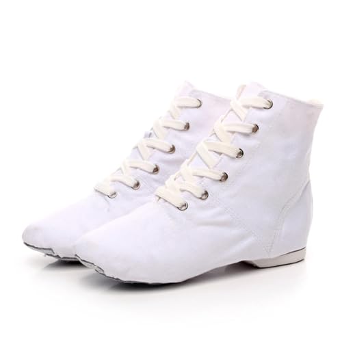 Lace Up Black Jazz Shoes Dance Boots for Girls High Top Canvas Dancing Shoes Split Sole Black Ankle Jazz Boots3