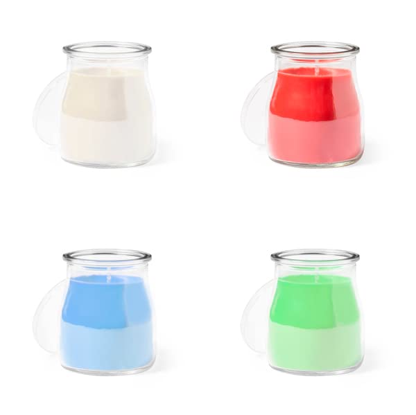 DISOK Lote 24 Velas Aromática de Cristal con Tapa, Detalles velas para eventos, decoración hogar, detalles de boda. (Blanco)