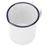 Cabilock 1pc Picnics Vintage, Camp Measuring Multi- Measurement for Toothbrush Beverage Enamelware Hiking Backing Enamel Durable Serving Novelty White Office Mugs, Bathroom Soup Outdoor