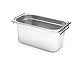 HENDI Gastronormbehälter, mit Griffen, geeignet für Chafing Dishes, Bain-marie, Backöfen, Gefrierschränke, temperaturbeständig von -40° bis 300°C, 3,9L, GN1/3, 325x176x(H)100mm, Edelstahl
