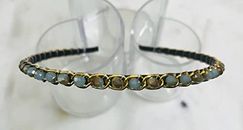Image of Sleek Chain with Brownish Skyblue Plastic Fancy Party Wedding Hairband For Girls and Women |Embellished hairband |Hair accessories for women stylish