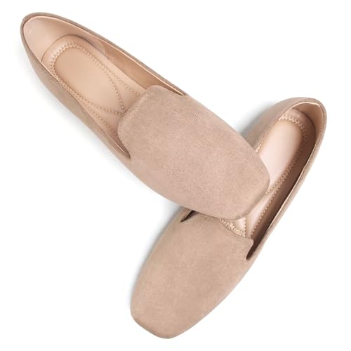 Image of Dear Time Women's Closed Toe Flats Shoes Comfortable Office Slip-on Casual Loafer Flats