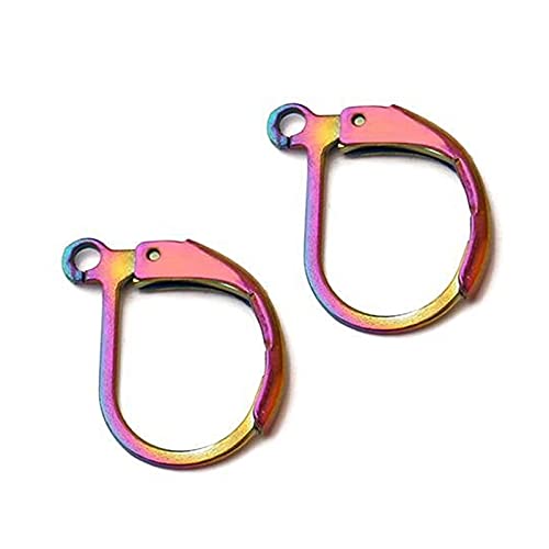 Quantità: 20pcs / lot ER 20pcs Acciaio Inossidabile orecchino Orecchio Gancio Moda Donna Gioielli 5 Colori Figura Pesce connettore Accessori .D42. (Color : Mix)