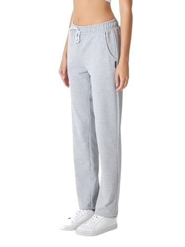COMEOR Jogginghose Damen-Baumwolle Sporthose Lang - Sweatpants Frauen Freizeithose - Laufhosen Jogger - High Waist Trainingshose Geradem Bein Hose elastischem Bund und Taschen Yogahose Hellgrau, M COMEOR Jogginghose Damen-Baumwolle Sporthose Lang - Sweatpants Frauen Freizeithose - Laufhosen Jogger - High Waist Trainingshose Geradem Bein Hose elastischem Bund und Taschen Yogahose Hellgrau, M