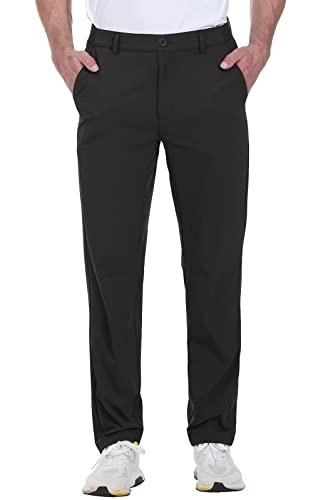 Rdruko Men's Stretch Golf Pants Quick Dry Lightweight Casual Dress Pants with Pockets2