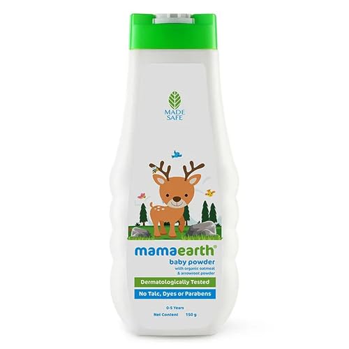 Mamaearth dusting powder with organic oatmeal & arrowroot powder for Babies, 150g