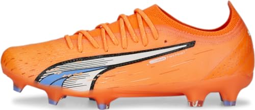 Puma - Womens Ultra Ultimate Fg/Ag Shoes, Color Ultra Orange/Puma White/Blue Glimmer, Size: 8.5 M US