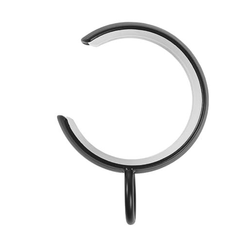 Image of TWOPAGES 10 Pcs C Shaped Bypass Matte Black Curtain Rings