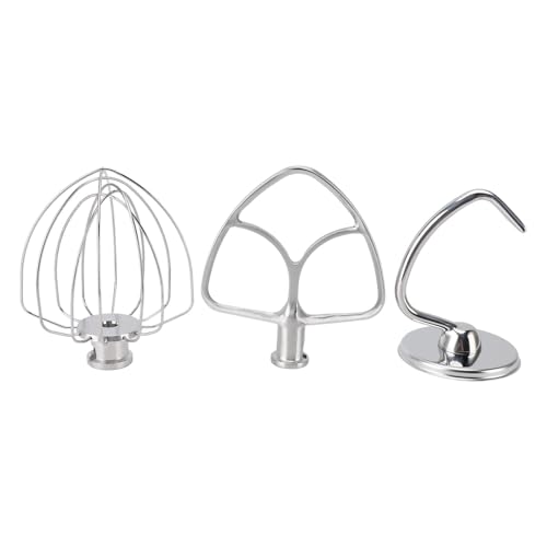 Juego de accesorios de acero inoxidable para batidora plana con gancho para masa resistente 4