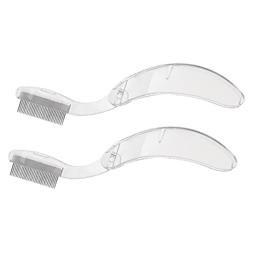 IWOWHERO 2pcs Metal Eyebrow Comb Lash Brush Eyebrow Beauty Tool Portable Makeup Brush