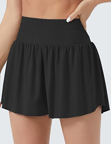 Image of THE GYM PEOPLE Women's Flowy Running Shorts 2 in 1 Athletic Skirt Shorts