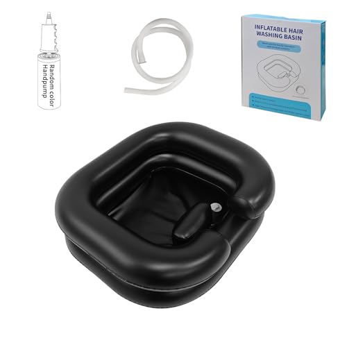 RxylveTC Multi‑Purpose Inflatable Hair‑Washing Basin – Home & Bedside Shampoo Bowl for Pregnant, Elderly Care & Disabled with Neck Pillow Support & Quick‑Drain Valve