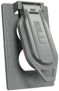 Racoorporated 5146-5 Gray Weatherproof Vertical Duplex Receptacle Snap Cover - Quantity 6