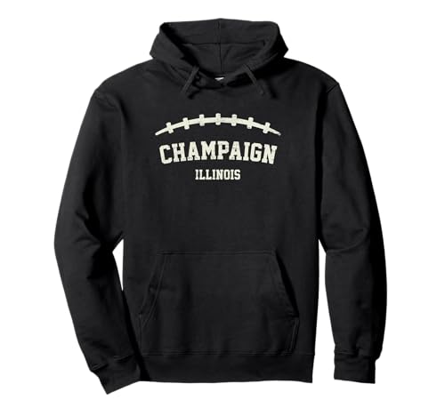 Retro Champaign Illinois Pullover Hoodie