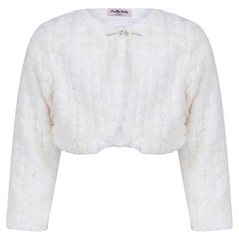 Aelstores Girls Ivory Faux Fur Bolero Jacket Cover
