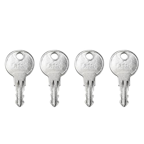 Image of R001 RV Keys 4Pcs, Universal Compartment Door & Baggage Lock Keys, Chrome Finish, Enhanced Security