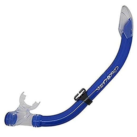 Scuba Choice Comocean Youth Kids Purged Snorkeling Snorkel with Clear Splash Guard, Blue