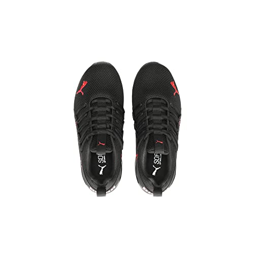 PUMA Puma Axelion City Escape Sneaker, Black-High Risk Red White, 7 US Unisex Big Kid