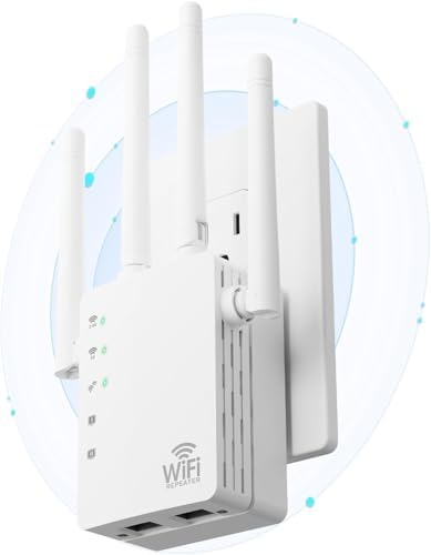WiFi Extender, 2026 Signal Booster with Dual Band 5GHz/2.4GHz, Long Range Up to 14000 sq. ft, Internet Extender WiFi Booster, WiFi Extenders Signal Booster for Home and Outdoors (Model DF10)