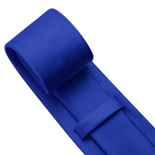 Image of KOOELLE Men's Ties Solid Pure Color Plain Neckties Formal Black Ties For Men