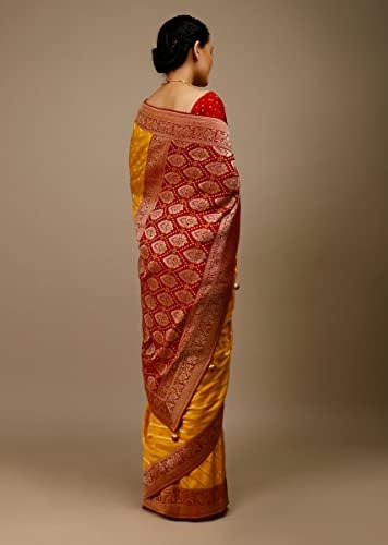 Sarees For Women Banarasi Art Silk Woven Saree || Ethnic Indian Wedding Gift Sari with Unstitched Blouse