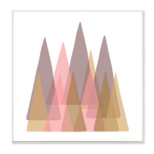 Stupell Industries Kids' Abstract Geometric Forest Pink Brown Trees Wall Plaque, 12 x 12