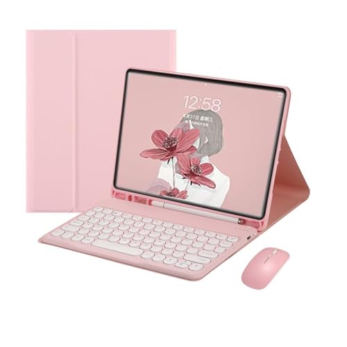 Funda teclado Galaxy Tab A11+ con ratón y ranura para bolígrafo rosa