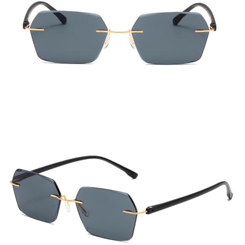 Fashion Sunglasses Uv400 Color Lens Frameless Trendy Unisex Punk Style Sun Shades for Women and Men4